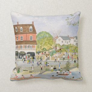 Der Towpath Walton-auf-Themse Kissen
