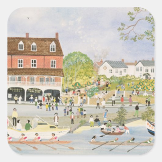 Der Towpath Walton-on-Thames Quadratischer Aufkleber (Vorderseite)