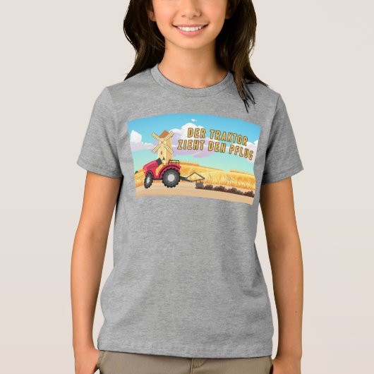 Der Traktor zieht den Pflug Tri-Blend Shirt (Vorderseite)