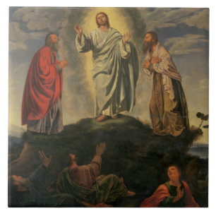 Der Transfiguration, c.1527-33 (Öl auf Platte) Fliese
