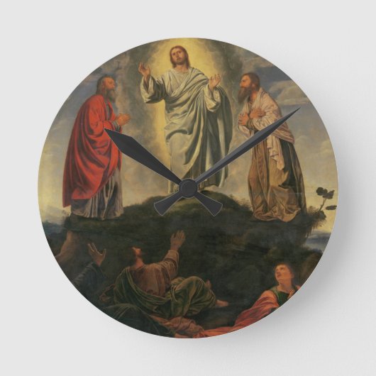 Der Transfiguration, c.1527-33 (Öl auf Platte) Runde Wanduhr (Vorderseite)