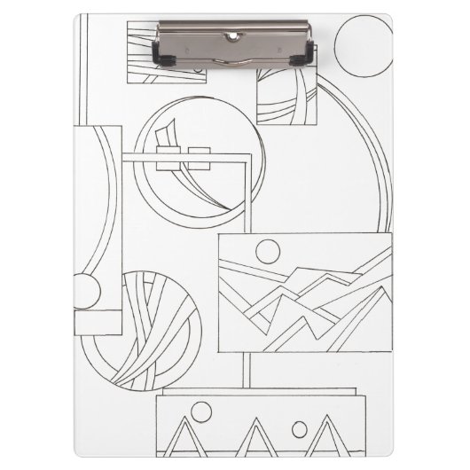 Der Traum des Architekten Drei-Modernes Bauhaus Ge Klemmbrett (Vorderseite)