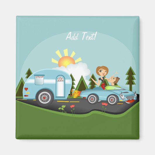 Der Traum des Campers Magnet (Vorne)