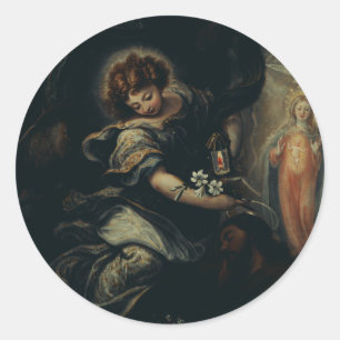 Der Traum des heiligen Josef Runder Aufkleber