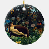 Der Traum - ein Meisterwerk von Henri Rousseau Keramik Ornament (Hinten)