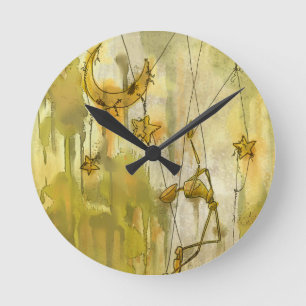 Der Traum einer Marionette des Mondes und der Runde Wanduhr