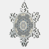 Der Traum eines Fraktals Schneeflocken Zinn-Ornament (Rechts)
