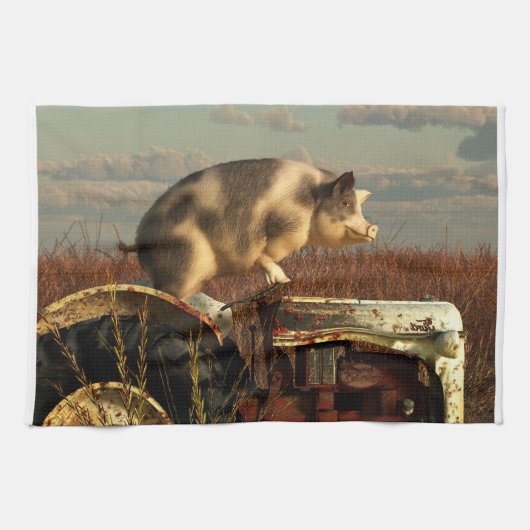 Der Traum eines Schweins Küchentuch (Horizontal)