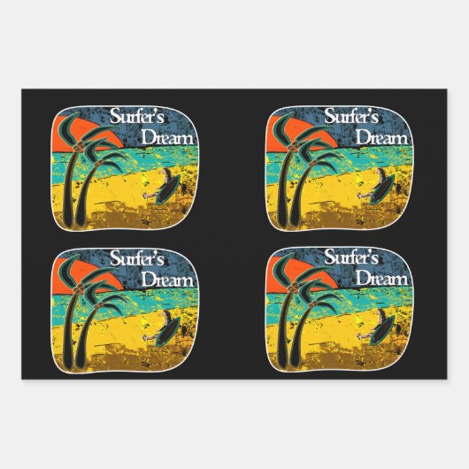 Der Traum eines Surfers Geschenkpapier Set (Vorderseite 2)
