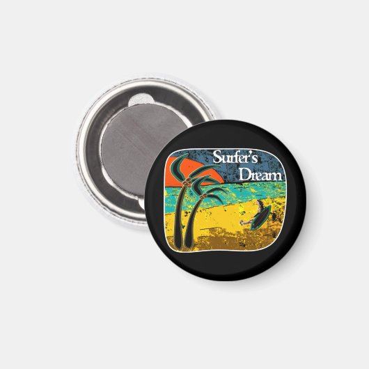 Der Traum eines Surfers Magnet (Vorderseite/Rückseite)