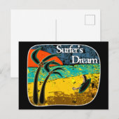 Der Traum eines Surfers Postkarte (Vorne/Hinten)