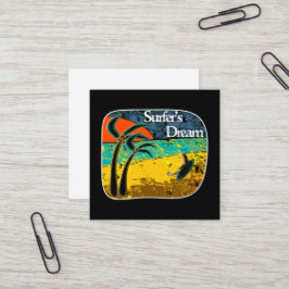 Der Traum eines Surfers Quadratische Visitenkarte