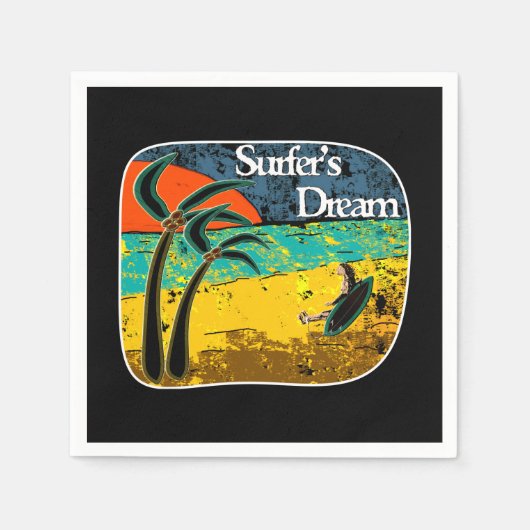 Der Traum eines Surfers Serviette (Vorderseite)