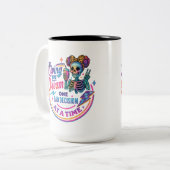 Der Traum lebt.. Zweifarbige Tasse (Vorderseite Links)