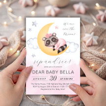 Der Traum über dem Mond Raccoon Girl Sip und sehen