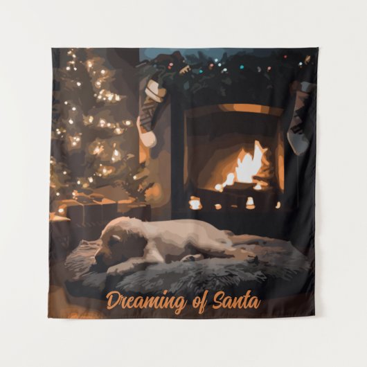 Der Traum vom Weihnachtsmann Wandteppich (Vorderseite)