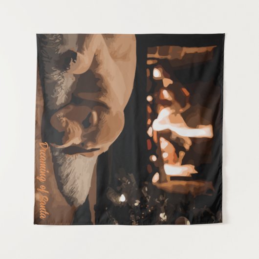 Der Traum vom Weihnachtsmann Wandteppich (Vorderseite (Horizontal))