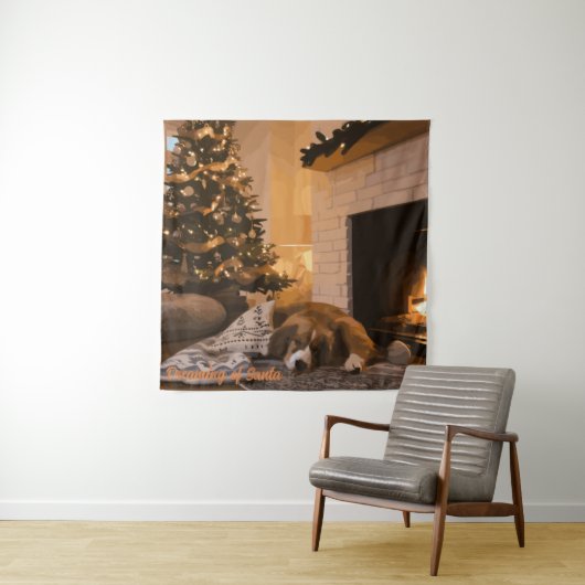 Der Traum vom Weihnachtsmann Wandteppich (Beispiel)