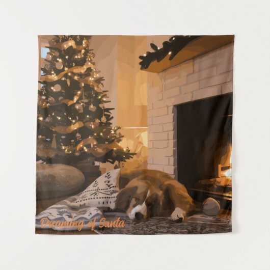 Der Traum vom Weihnachtsmann Wandteppich (Vorderseite)