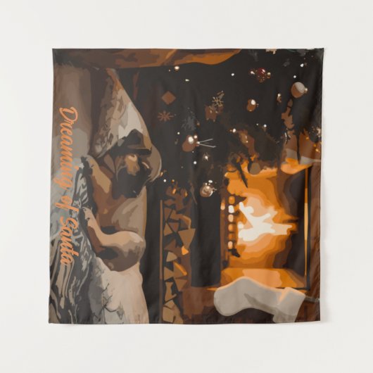 Der Traum vom Weihnachtsmann Wandteppich (Vorderseite (Horizontal))