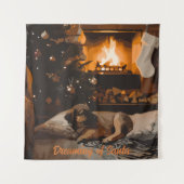 Der Traum vom Weihnachtsmann Wandteppich (Vorderseite)