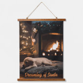 Der Traum vom Weihnachtsmann Wandteppich Mit Holzrahmen (Vorderseite)