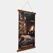 Der Traum vom Weihnachtsmann Wandteppich Mit Holzrahmen (Gewinkelt)