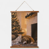 Der Traum vom Weihnachtsmann Wandteppich Mit Holzrahmen (Vorderseite)