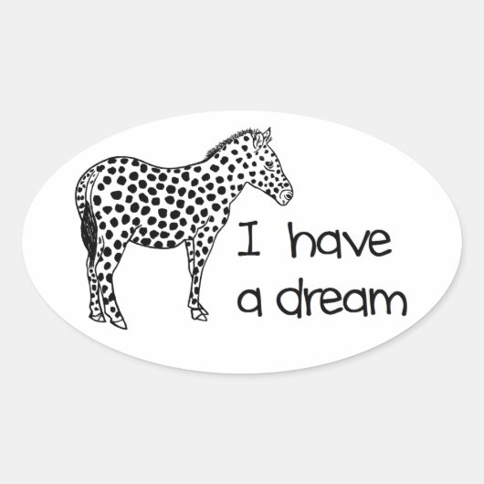 Der Traum vom Zebra Ovaler Aufkleber (Vorderseite)