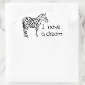 Der Traum vom Zebra Ovaler Aufkleber (Tasche)