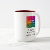 Der Traum von benutzerdefiniertem Text glaubt an E Zweifarbige Tasse (VorderseiteRechts)