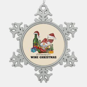 Der Traum von einem Weihnachtsfest Schneeflocken Zinn-Ornament