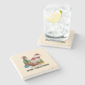 Der Traum von einem Weihnachtsfest Steinuntersetzer (Seitenansicht)