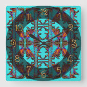 Der Traum von Schmetterlingen Quadratische Wanduhr (Vorderseite)