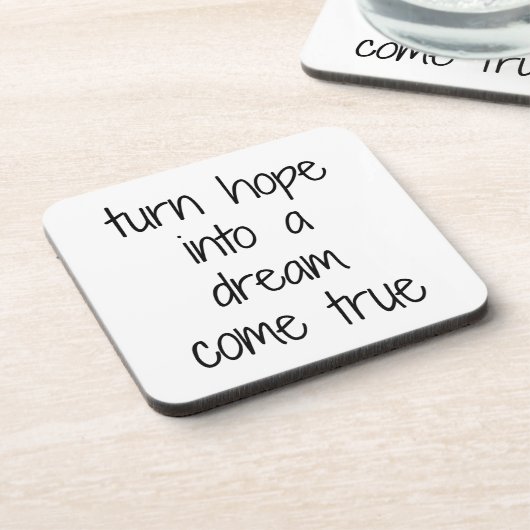 Der Traum wird wahr harter Plastik-Untersetzer Getränkeuntersetzer (Linke Seite)