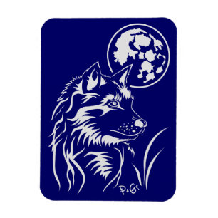 Der träumende Wolf Premium Flexi Magnet