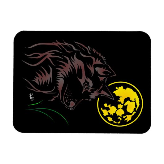 Der träumende Wolf Premium Flexi Magnet (Horizontal)