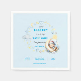 Der traumhafte Bär auf den Mondstars Wolken Serviette