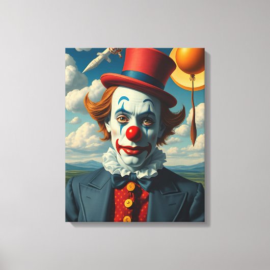 der traurige Clown Leinwanddruck (Vorderseite)