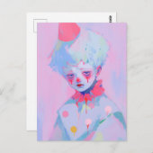 Der traurige junge Clown Postkarte (Vorne/Hinten)