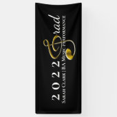 Der Treble Clef für Black Gold Music Abschluss ist Banner (Vertikal)
