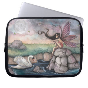 Der Treffpunkt Fairy und Swan Art Laptopschutzhülle