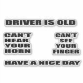 Der Treiber ist alter Vinyl-Aufkleber nach Maß. Aufkleber (Vorderseite)