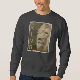 Der trendy Pop Art Lion Head von King Front Print  Sweatshirt