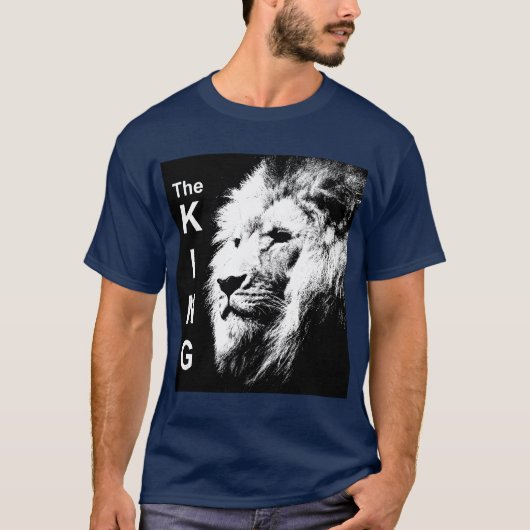Der trendy The King Modern Pop Art Lion Head Men's T-Shirt (Vorderseite)