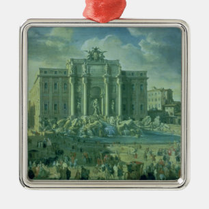 Der Trevi-Brunnen in Rom, 1753-56 Silbernes Ornament