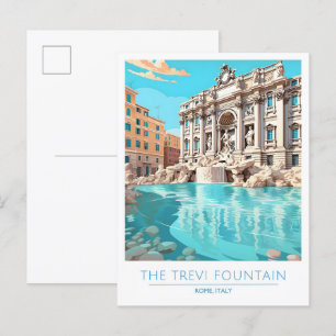Der Trevi-Brunnen Rom Italien Vintage Reise Postkarte