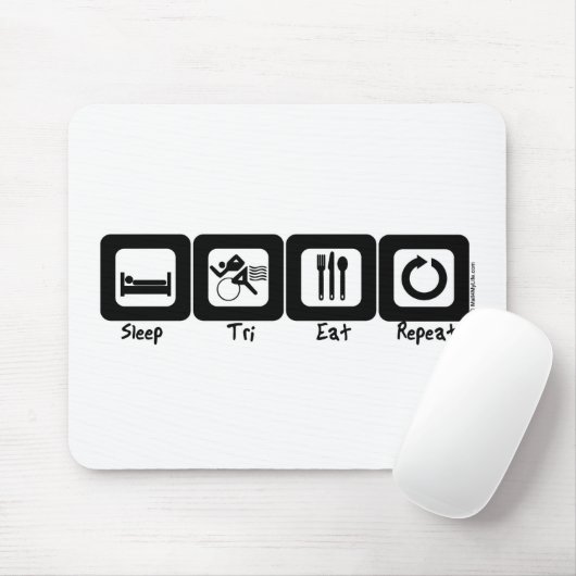 Der Tri Schlaf isst Wiederholung Mousepad (Mit Mouse)