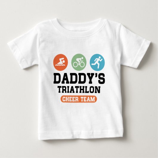 Der Triathlon-Beifall-Team des Vatis Baby T-shirt (Vorderseite)