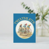 Der Triathlon der Hühner Postkarte (Stehend Vorderseite)